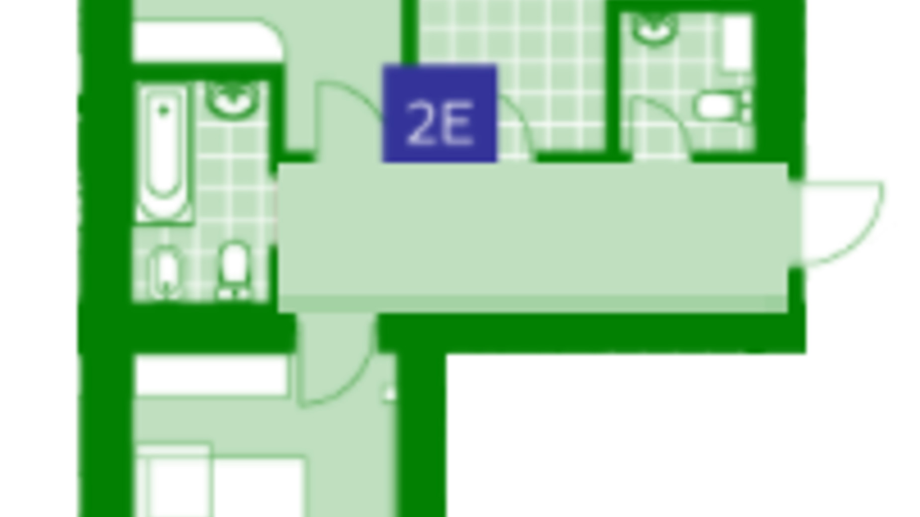 Планування 2-кімнатної квартири в ЖК Парковий Квартал  62.6 м², фото 230639