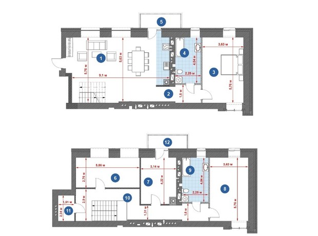 ЖК Central Park: планировка 5-комнатной квартиры 181.5 м²