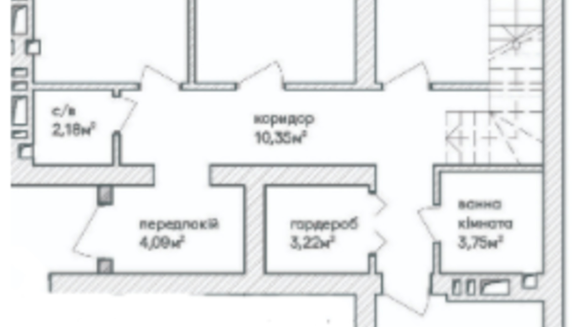 Планировка много­уровневой квартиры в ЖК Синергия Сити (Kvartal Group) 134.2 м², фото 231733