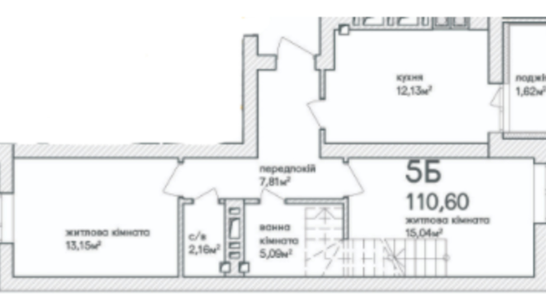 Планировка много­уровневой квартиры в ЖК Синергия Сити (Kvartal Group) 116.1 м², фото 231739