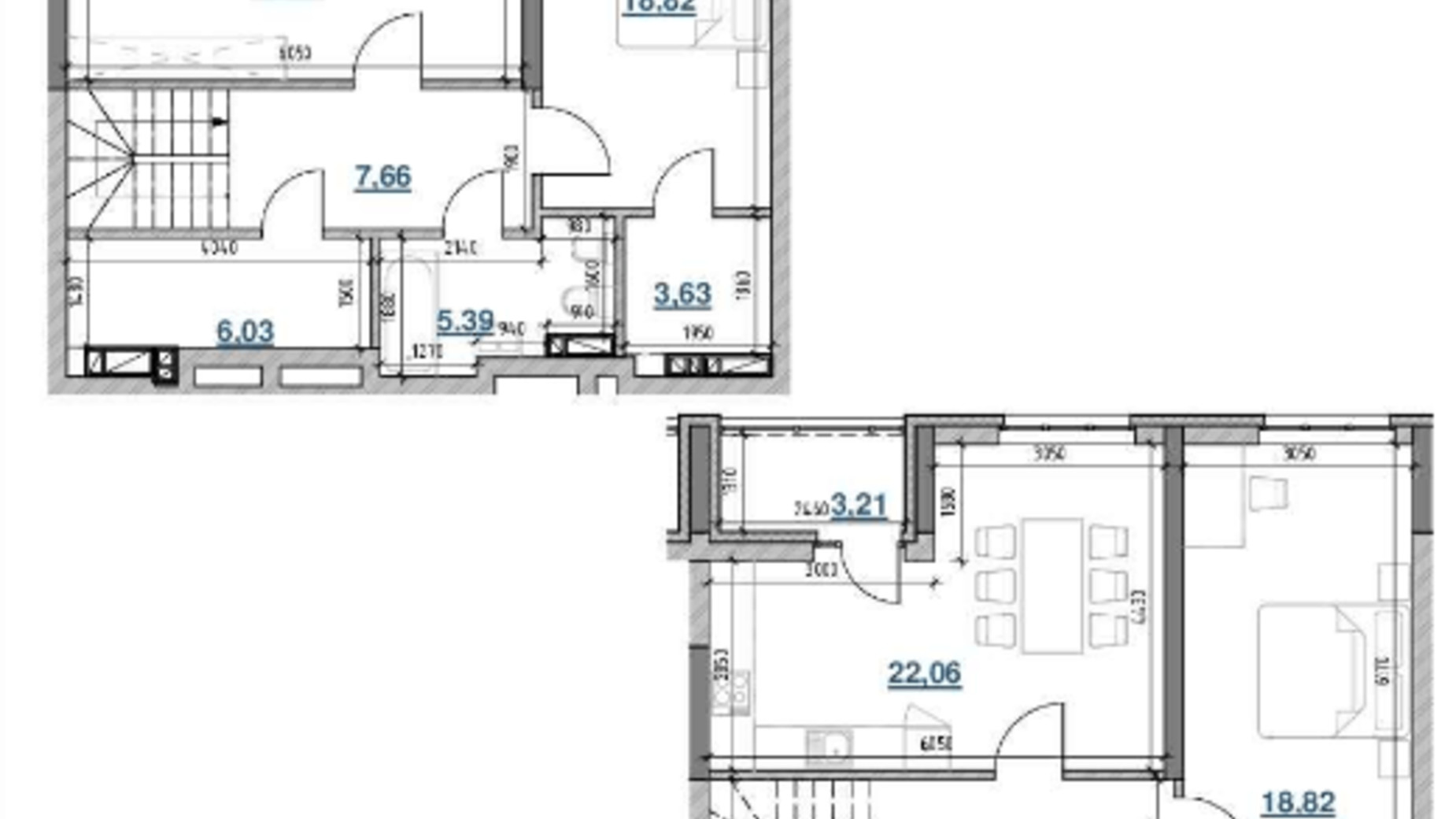 Планування багато­рівневої квартири в ЖК Берег Дніпра 135.79 м², фото 232155