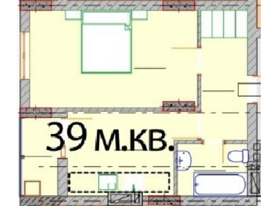 Планировка 1-комнатной квартиры в ЖК Европейский Квартал 39 м², фото 232301 Планировка 1-комнатной квартиры в ЖК Европейский Квартал 39 м², фото 232301