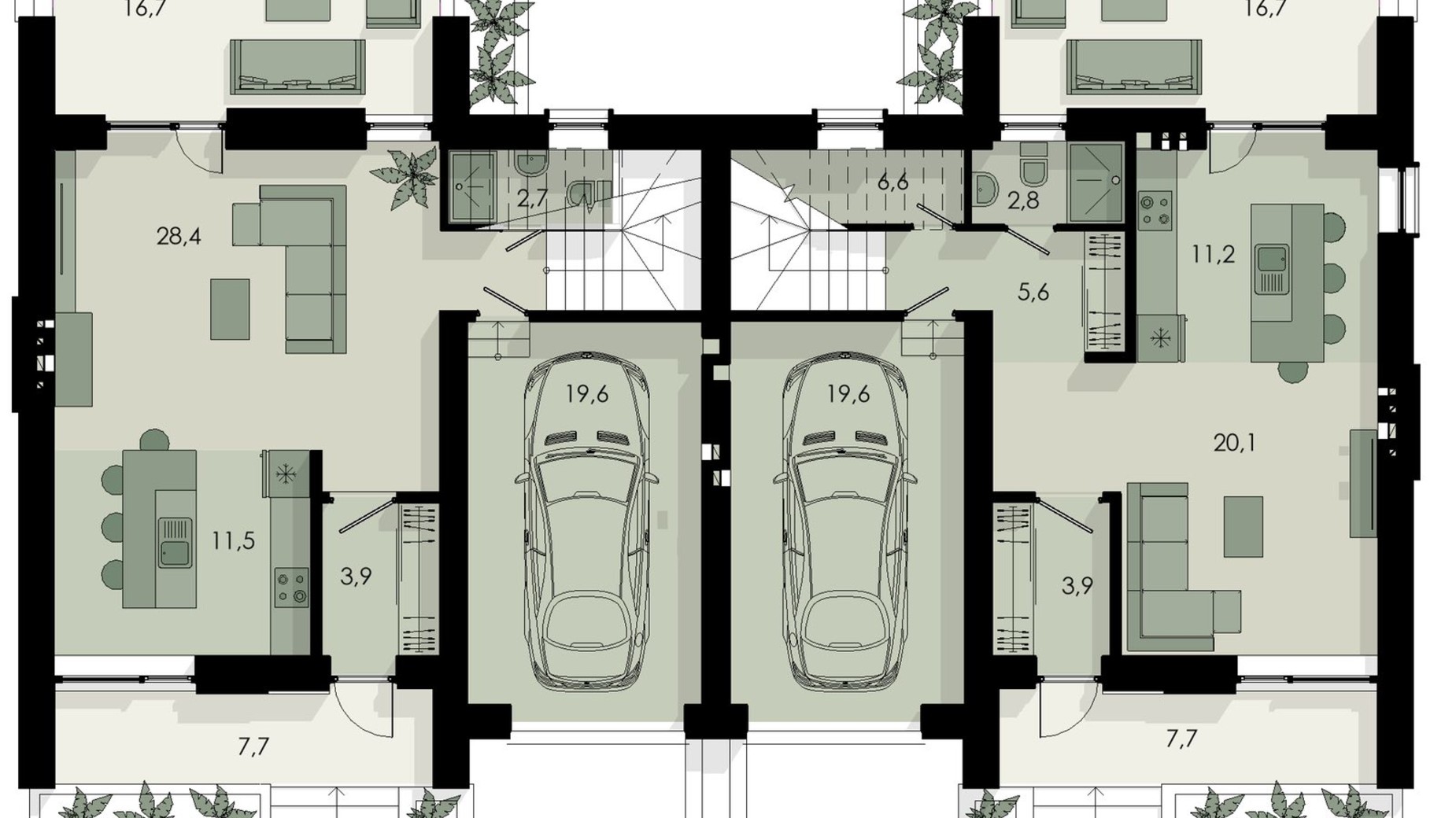 Планировка коттеджа в КГ Garden Home 148 м², фото 233074