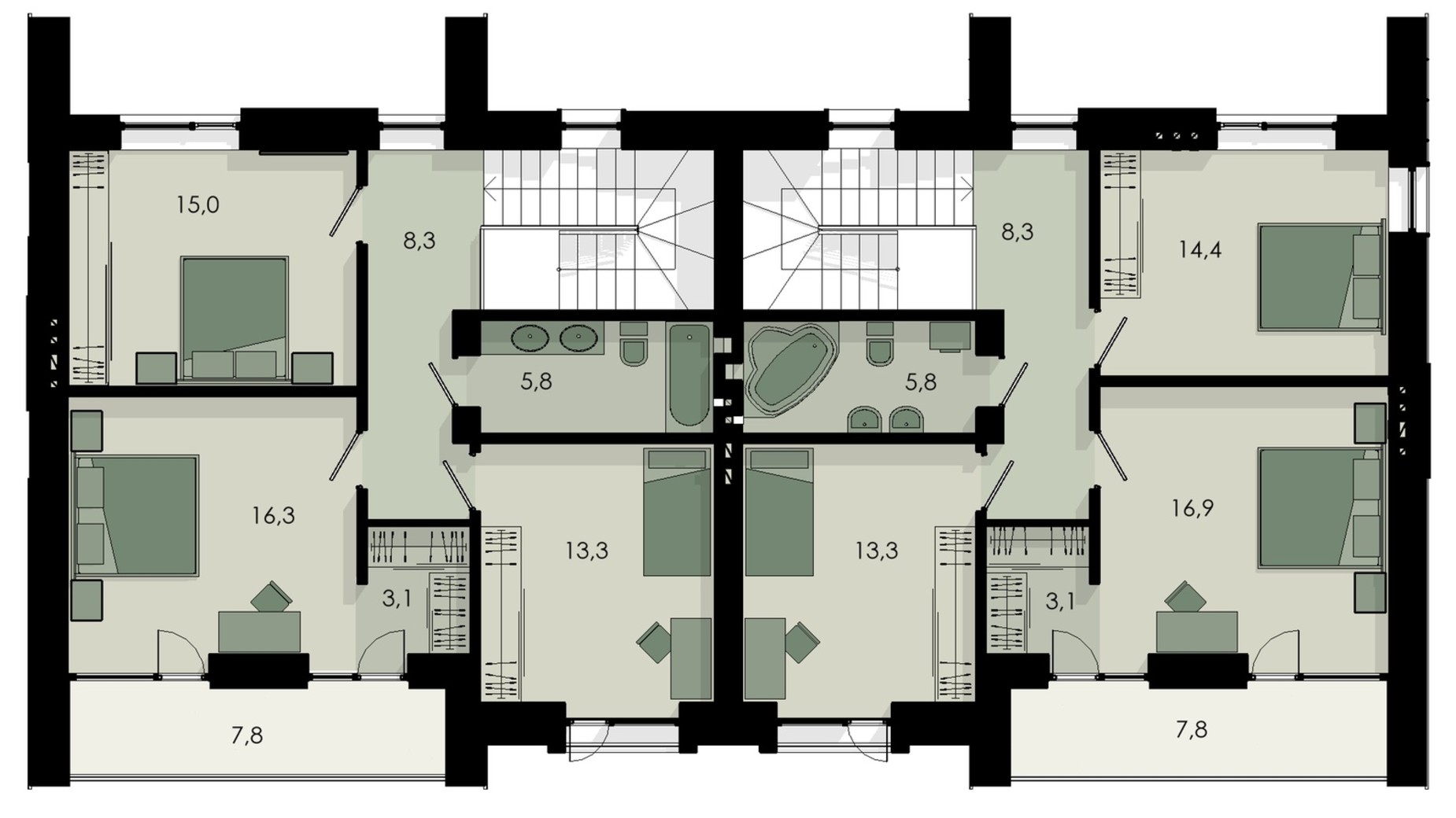 Планування котеджу в КМ Garden Home 148 м², фото 233075