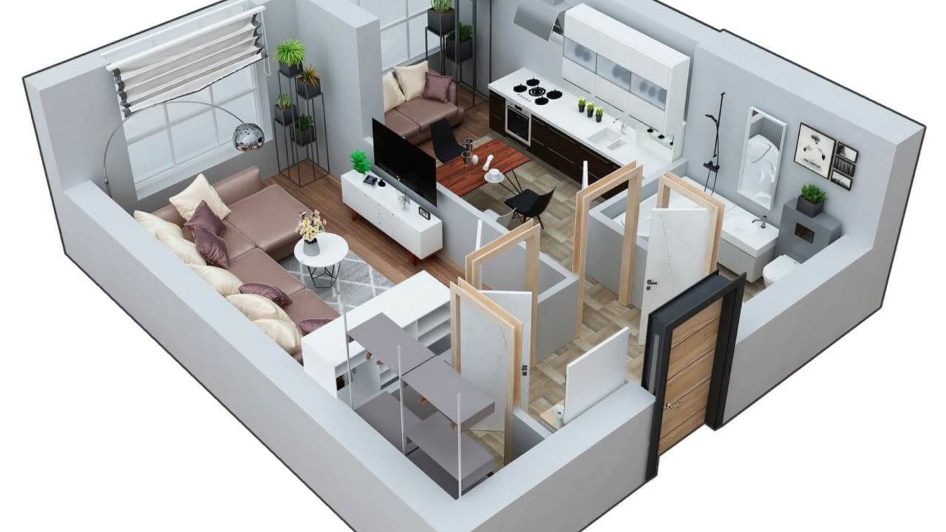 Планування 1-кімнатної квартири в КБ Марсель 38.1 м², фото 233320
