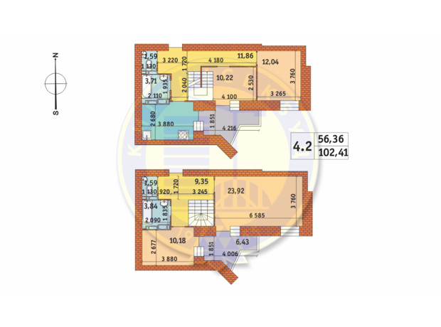 ЖК Чарівне Місто: планування 4-кімнатної квартири 102.41 м²