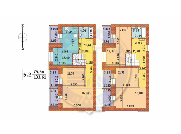 ЖК Чаривне Мисто: планировка 5-комнатной квартиры 133.61 м²