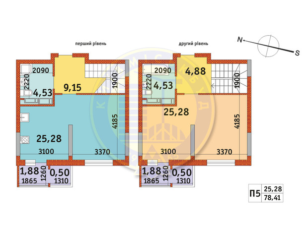 ЖК Злагода: планировка 1-комнатной квартиры 78.41 м²