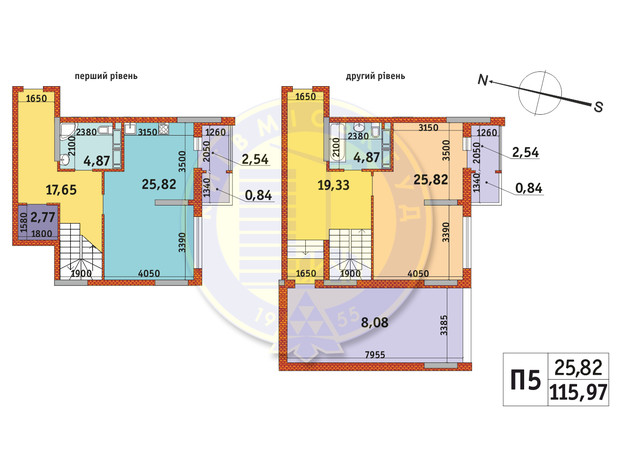 ЖК Злагода: планування 2-кімнатної квартири 115.97 м²