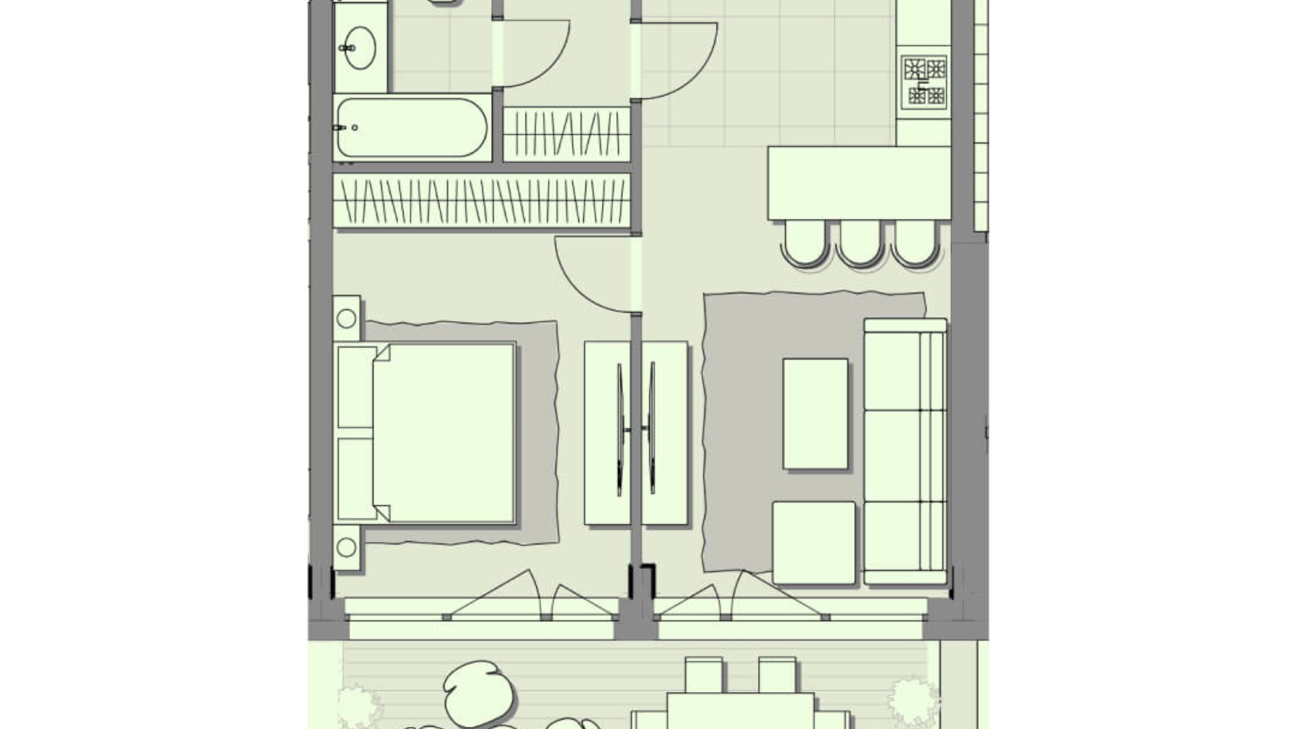 Планировка 1-комнатной квартиры в ЖК Luxberry lakes & forest 52.6 м², фото 234447