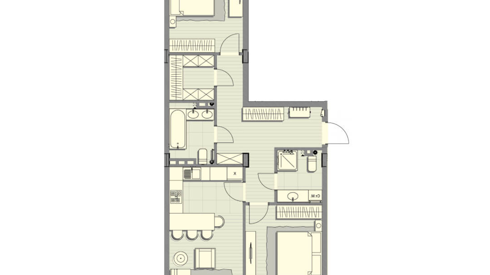 Планировка 2-комнатной квартиры в ЖК Luxberry lakes & forest 87.7 м², фото 234459