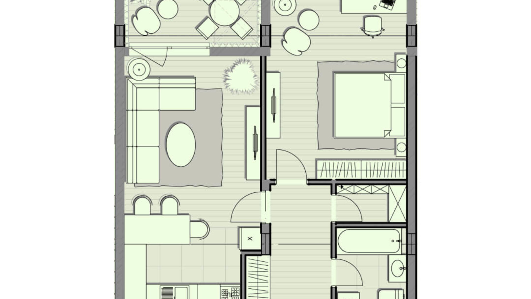 Планировка 1-комнатной квартиры в ЖК Luxberry lakes & forest 63.8 м², фото 234480