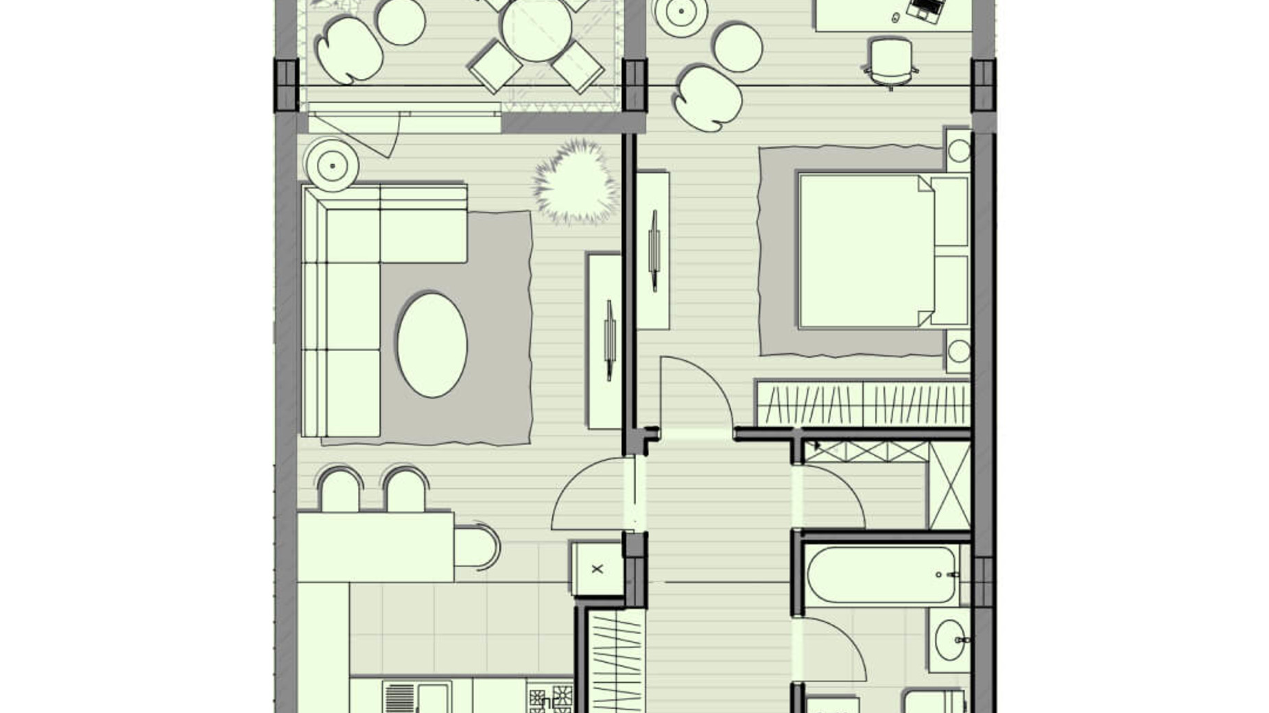 Планировка 1-комнатной квартиры в ЖК Luxberry lakes & forest 63.7 м², фото 234481