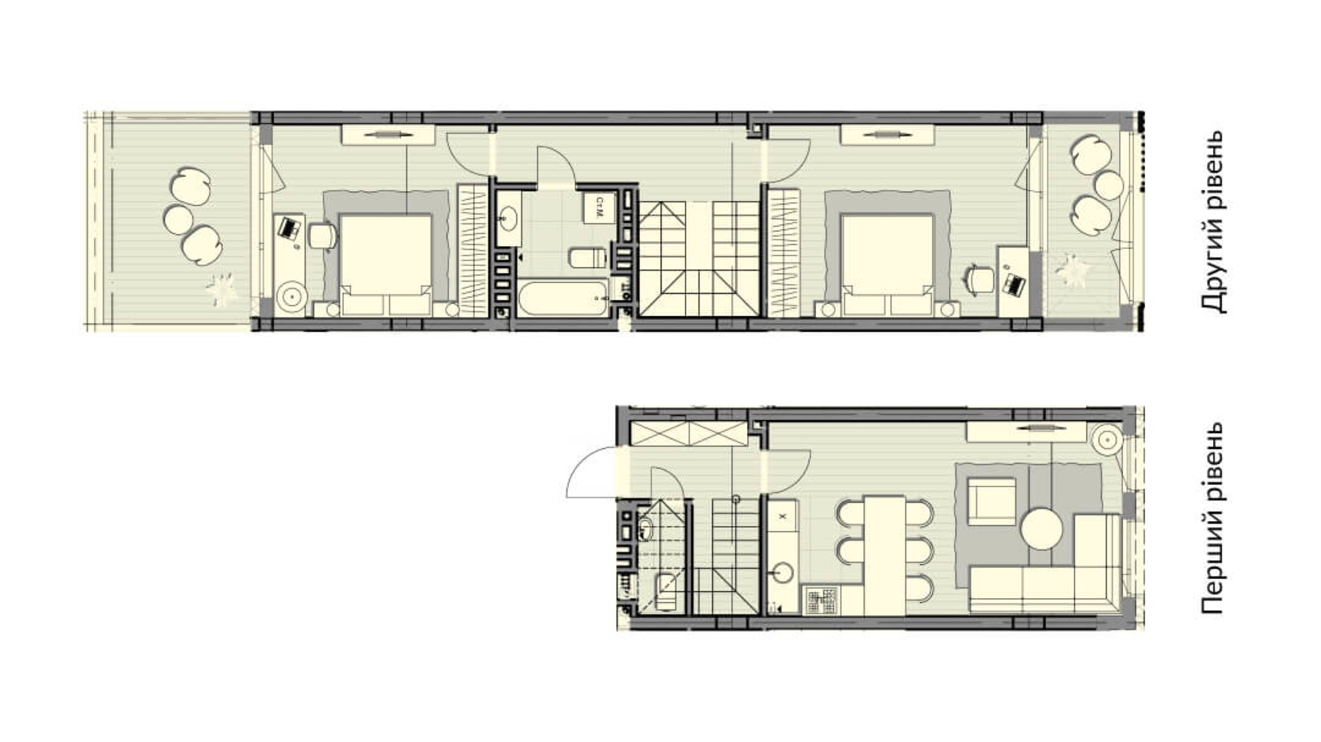 Планування багато­рівневої квартири в ЖК Luxberry lakes & forest 89.6 м², фото 234541