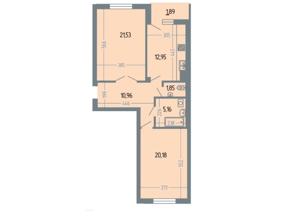 Планировка 2-комнатной квартиры в ЖК Версаль 75.1 м², фото 234933 Планировка 2-комнатной квартиры в ЖК Версаль 75.1 м², фото 234933