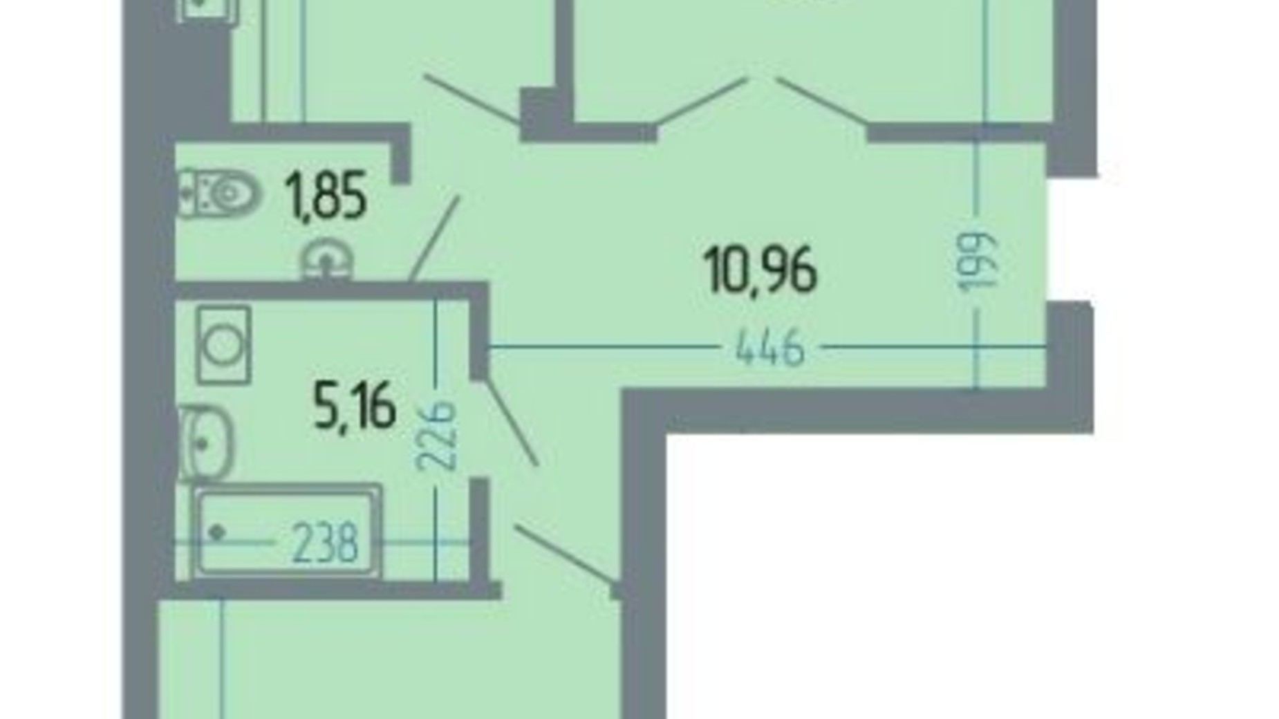 Планування 2-кімнатної квартири в ЖК Версаль 75 м², фото 234934