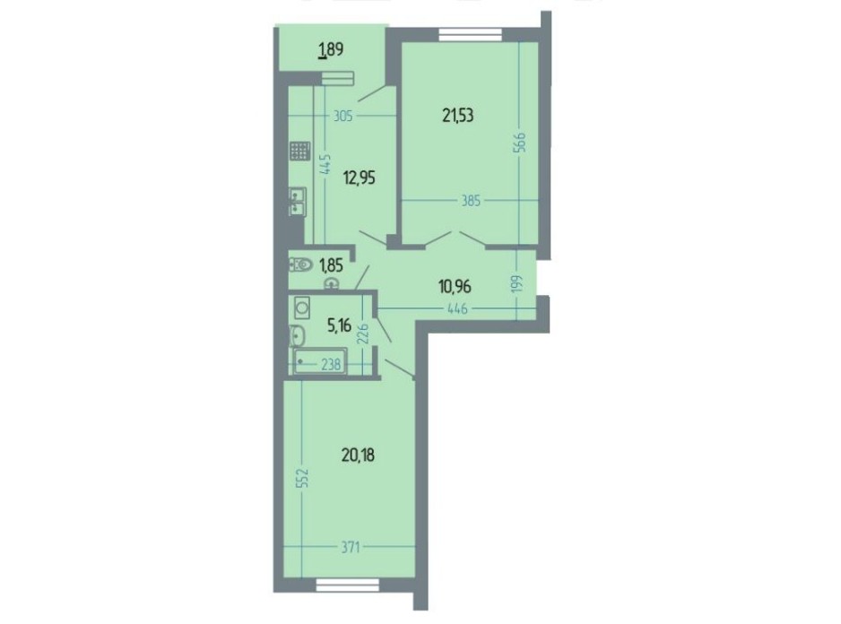 Планировка 2-комнатной квартиры в ЖК Версаль 76.2 м², фото 234934 Планировка 2-комнатной квартиры в ЖК Версаль 76.2 м², фото 234934