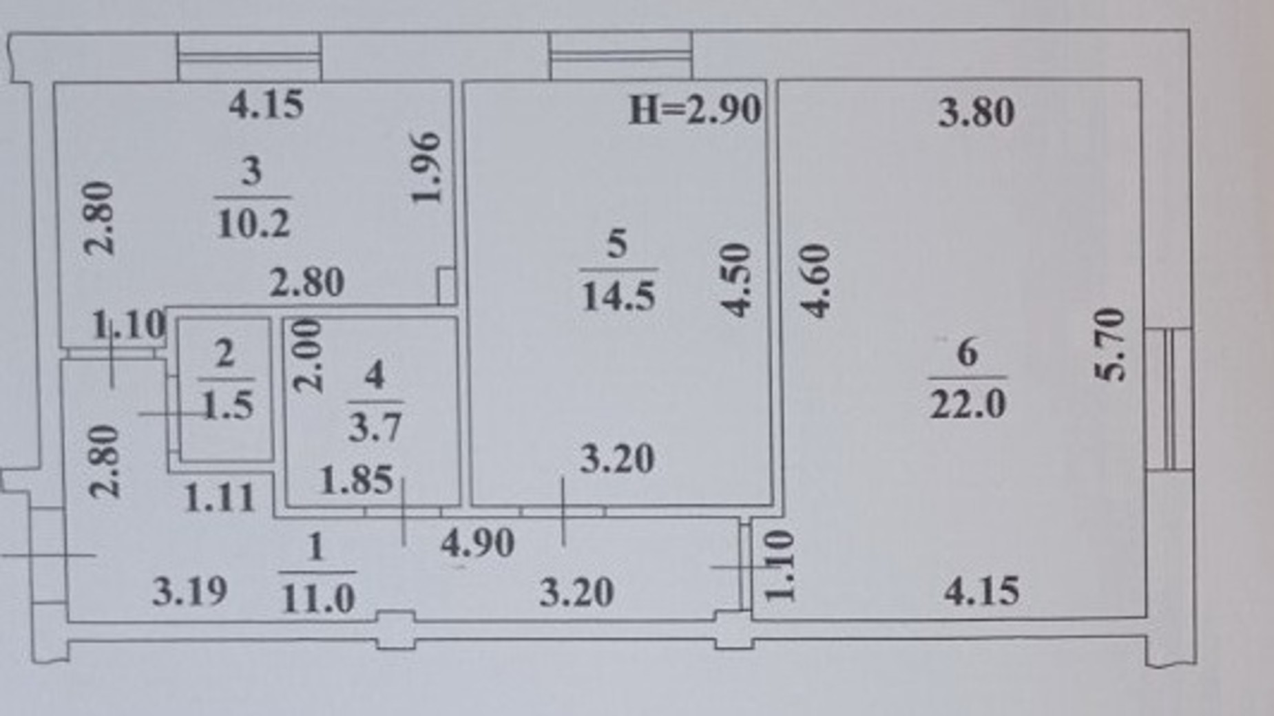 Планування 2-кімнатної квартири в ЖК Ваш Дім на Вузівському 62.9 м², фото 235583