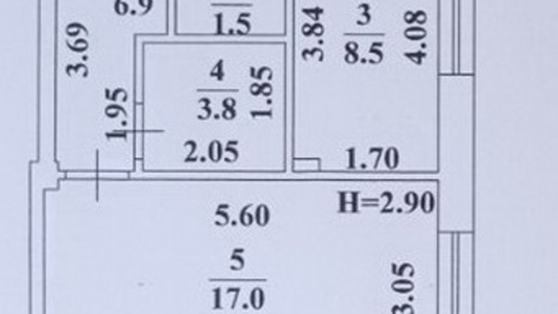 Планировка 1-комнатной квартиры в ЖК Ваш Дом на Вузовском 37.7 м², фото 235588