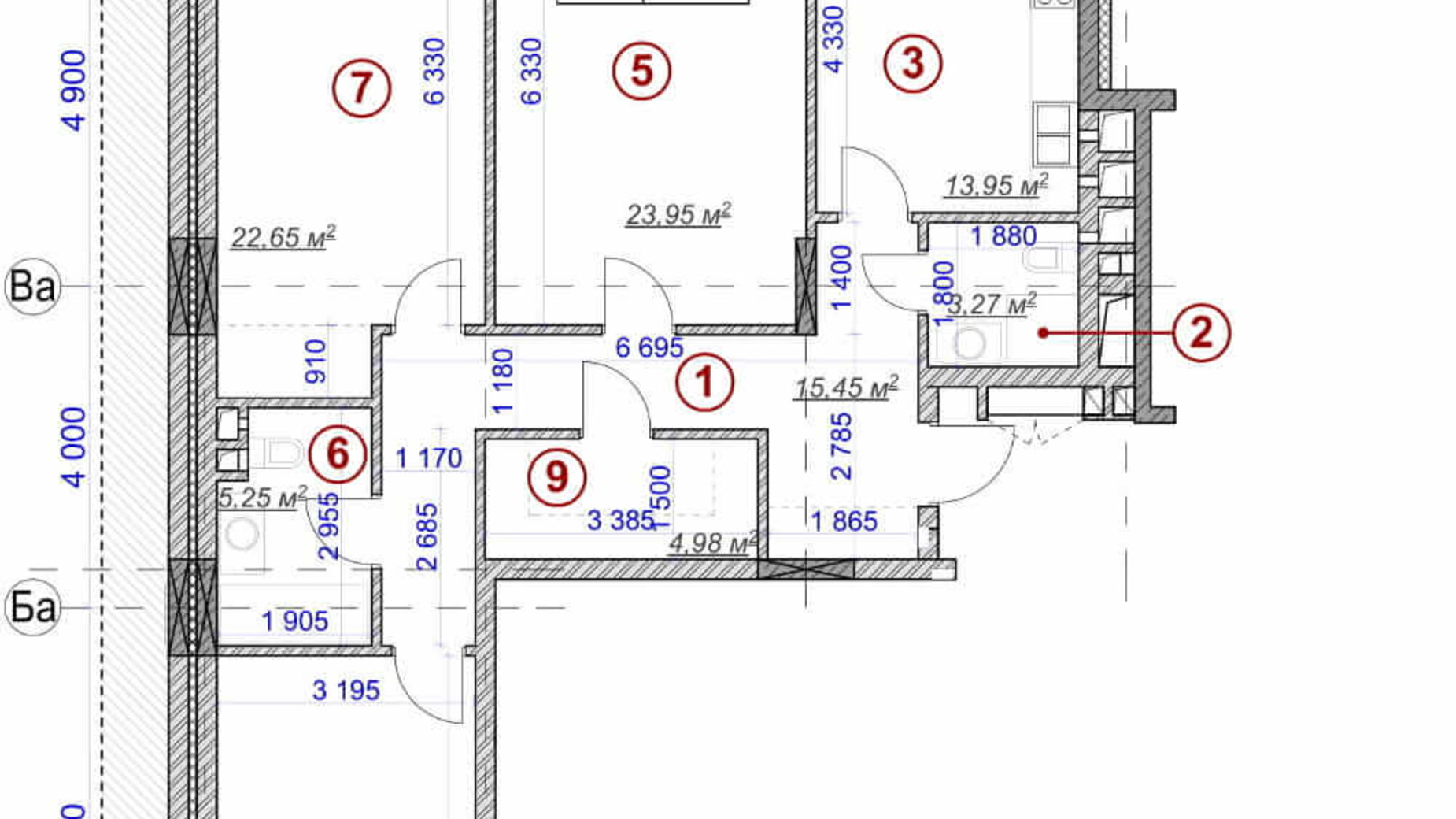 Планування 3-кімнатної квартири в ЖК Ярославів Град 112.25 м², фото 236286