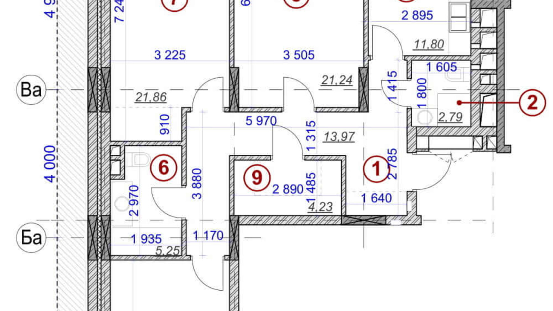 Планування 3-кімнатної квартири в ЖК Ярославів Град 103.45 м², фото 236296