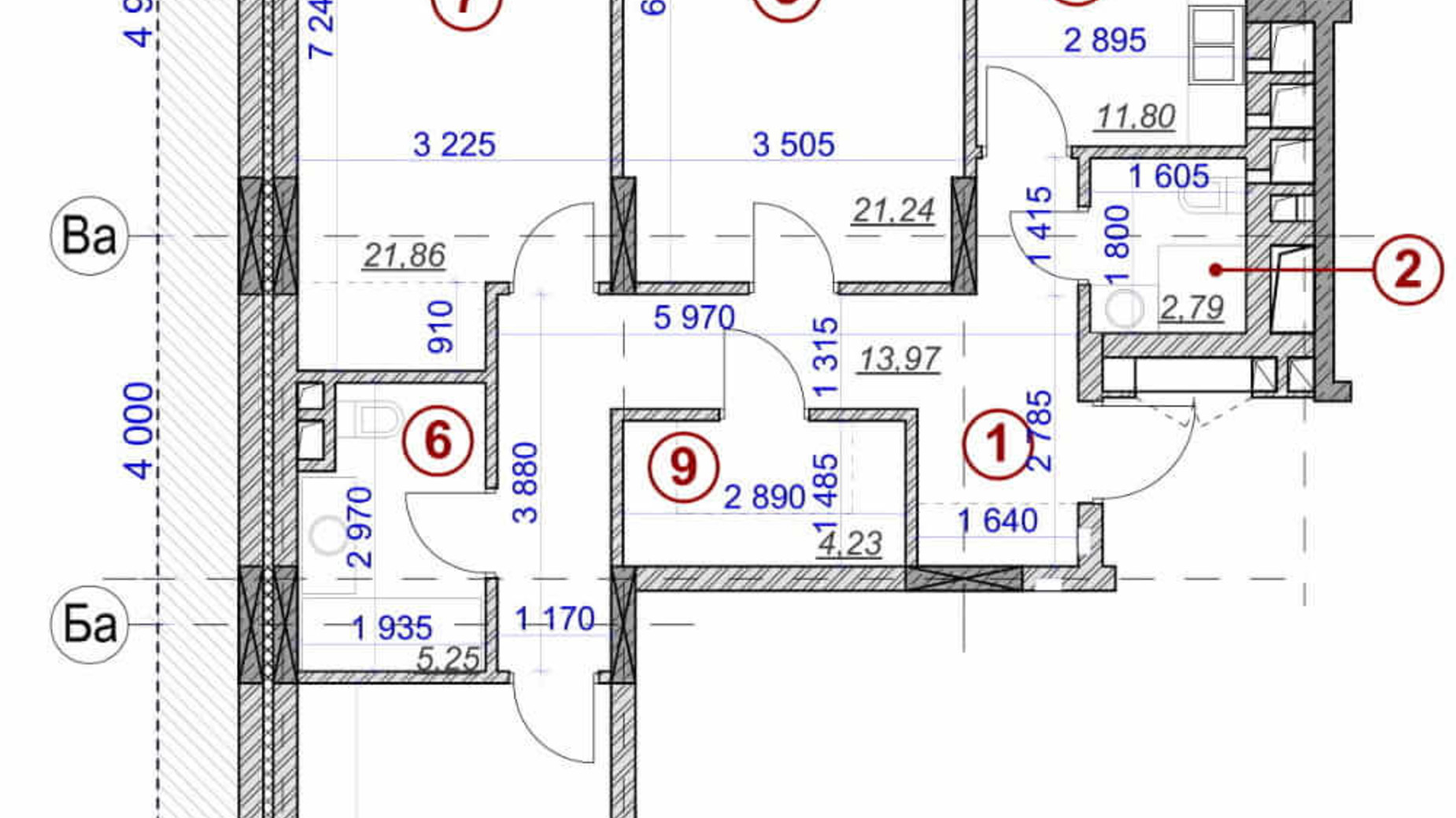 Планування 3-кімнатної квартири в ЖК Ярославів Град 103.45 м², фото 236297