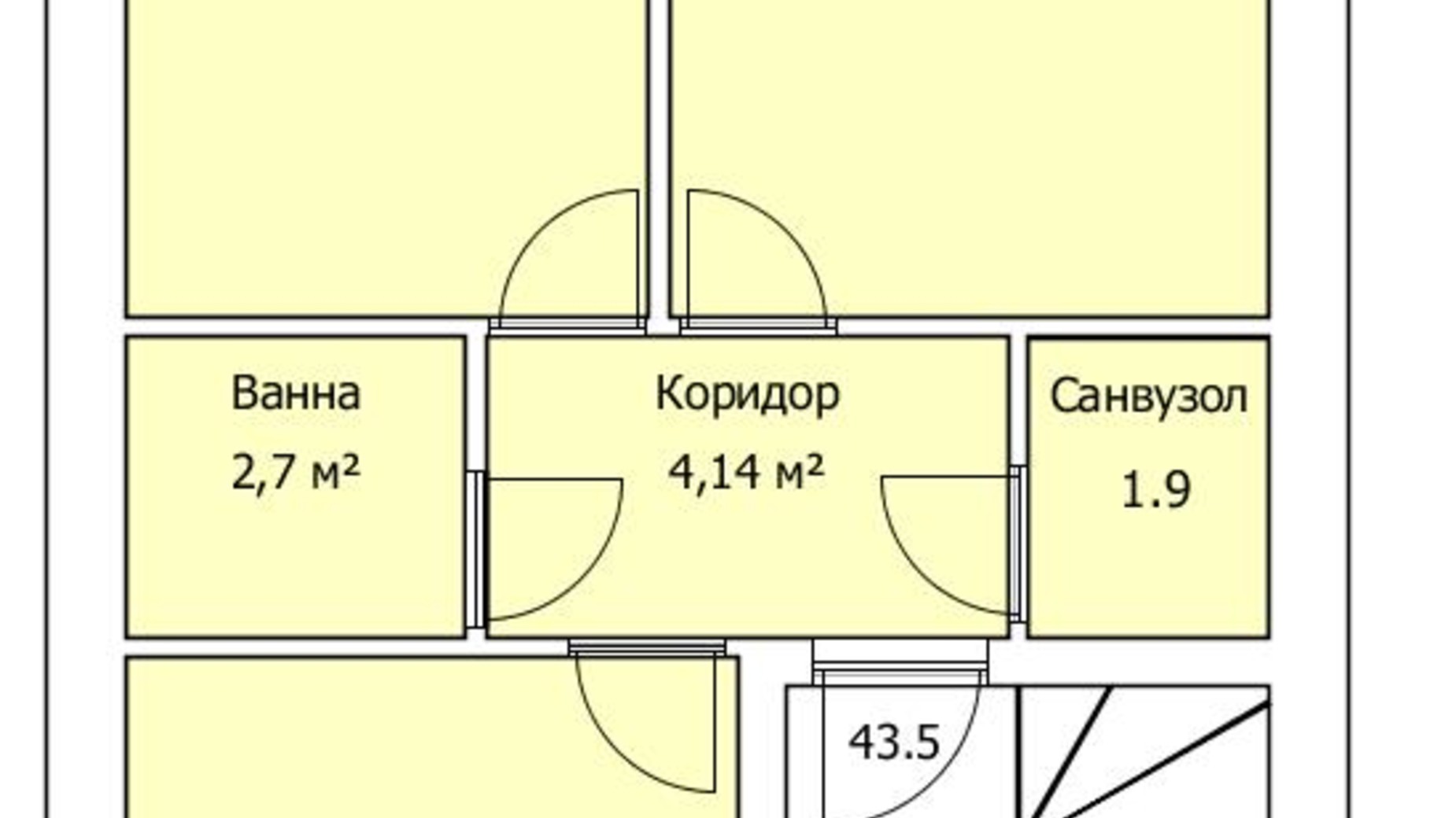 Планування 2-кімнатної квартири в ЖК the Best Village 43.5 м², фото 236840