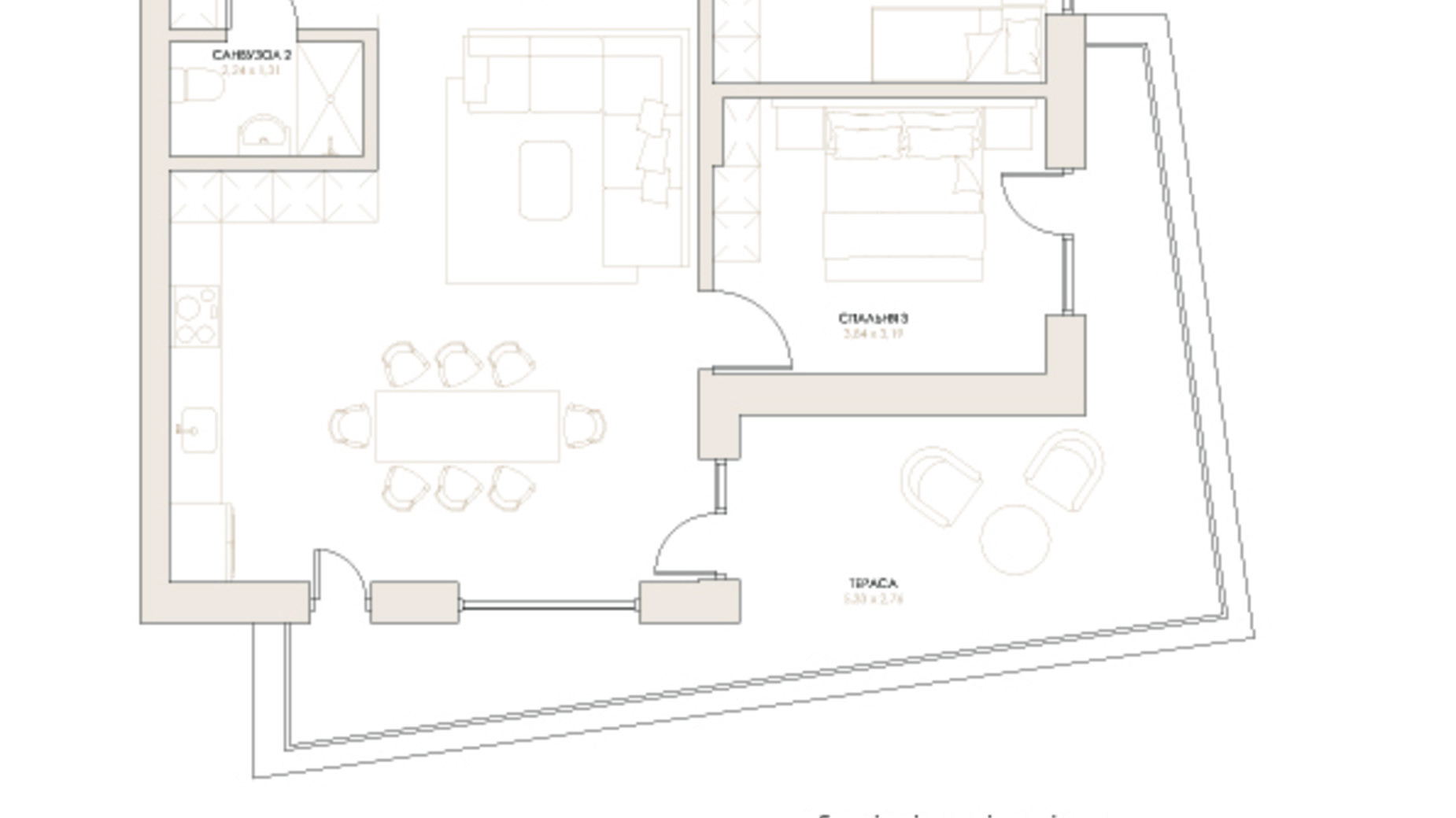 Планировка 3-комнатной квартиры в ЖК Artynov Hall 106.35 м², фото 238496