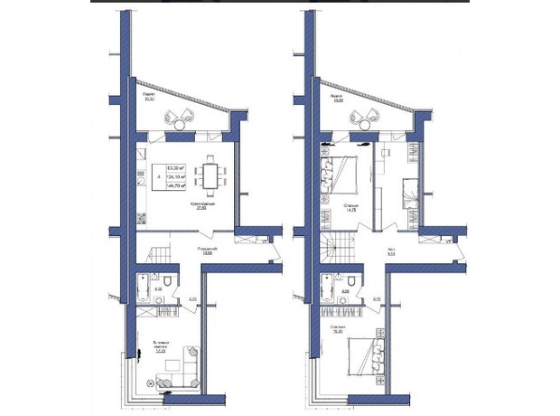 ЖК Европейский: планировка 4-комнатной квартиры 144 м²