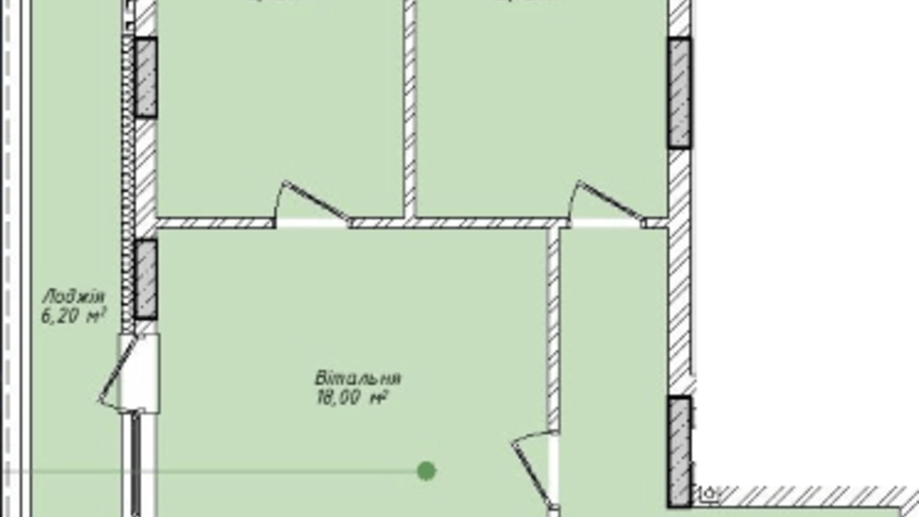 Планування 3-кімнатної квартири в ЖК Сад на Круглій 82.35 м², фото 239808