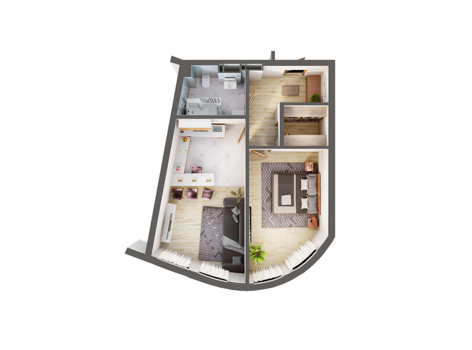 Планування 1-кімнатної квартири в ЖК Greenville Park Kyiv 53.9 м², фото 240292 Планування 1-кімнатної квартири в ЖК Greenville Park Kyiv 53.9 м², фото 240292