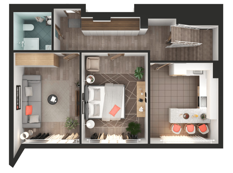 Планування 3-кімнатної квартири в ЖК Greenville Park Kyiv 154.5 м², фото 240312 Планування 3-кімнатної квартири в ЖК Greenville Park Kyiv 154.5 м², фото 240312