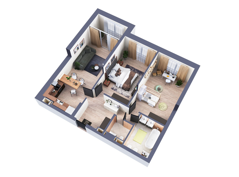 Планування 2-кімнатної квартири в ЖК Greenville Park Kyiv 87.5 м², фото 240461 Планування 2-кімнатної квартири в ЖК Greenville Park Kyiv 87.5 м², фото 240461