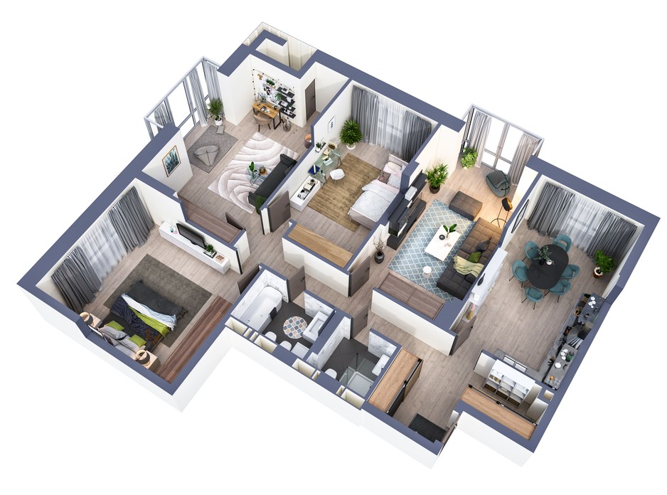 Планування 4-кімнатної квартири в ЖК Greenville Park Kyiv 132.5 м², фото 240489 Планування 4-кімнатної квартири в ЖК Greenville Park Kyiv 132.5 м², фото 240489
