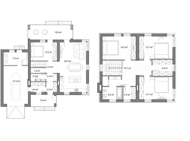 КГ Ecopark: планировка 4-комнатной квартиры 186 м²