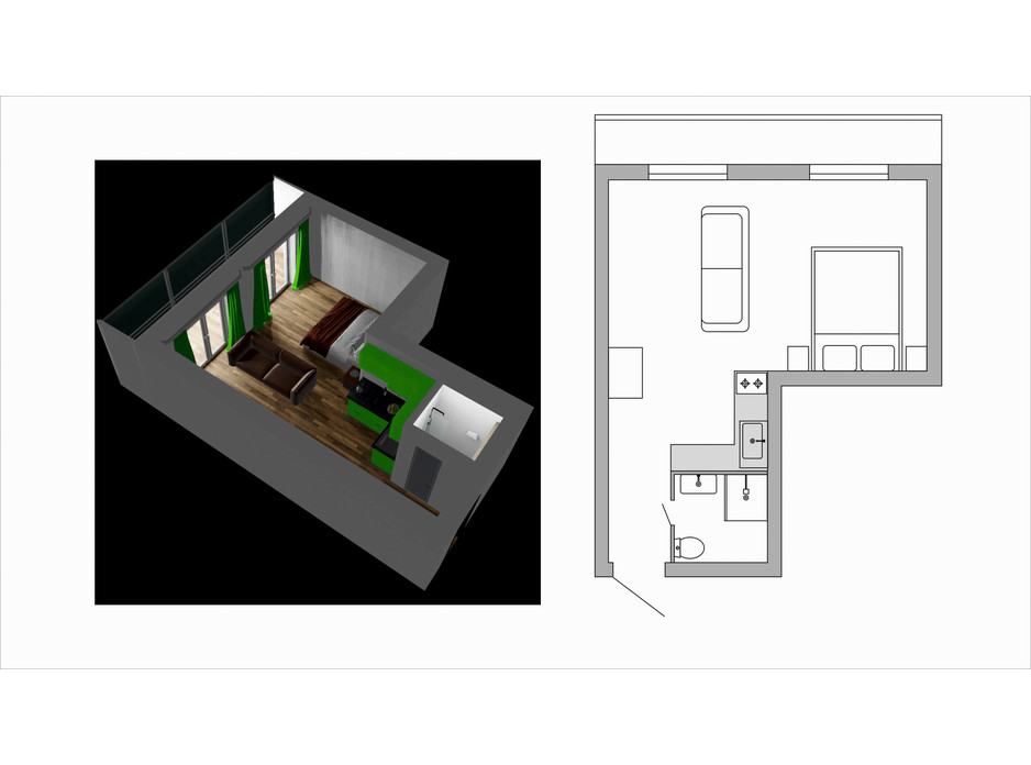 Планування 1-кімнатної квартири в ЖК Сузір'я-2020 35.5 м², фото 241787 Планування 1-кімнатної квартири в ЖК Сузір'я-2020 35.5 м², фото 241787