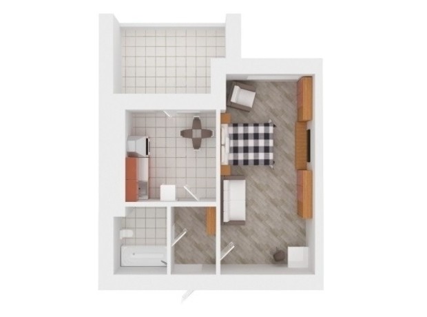 ЖК Сади Вишневі: планування 1-кімнатної квартири 54 м²