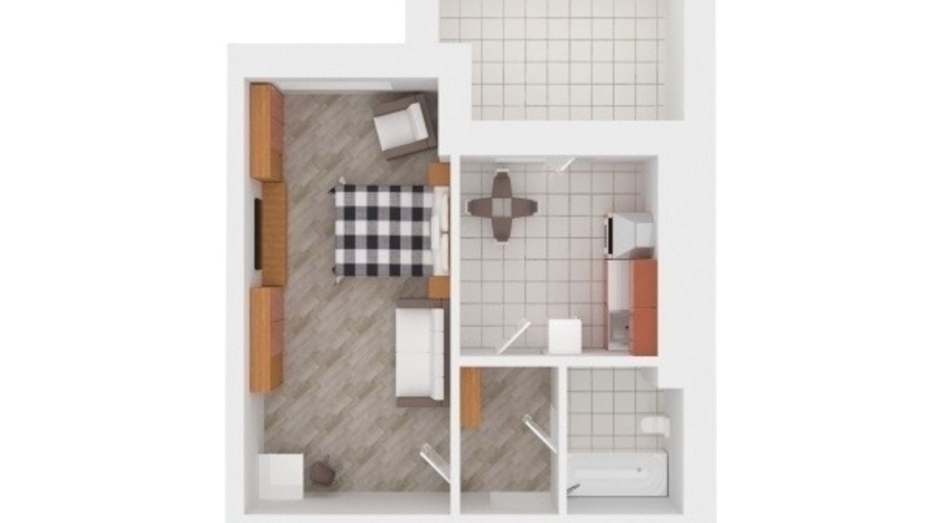 Планировка 1-комнатной квартиры в ЖК Сади Вишневі 42 м², фото 242381