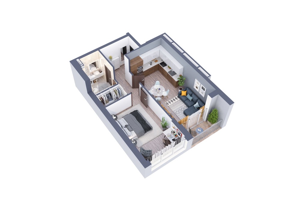Планировка 1-комнатной квартиры в ЖК Greenville на Печерске 56.2 м², фото 242422 Планировка 1-комнатной квартиры в ЖК Greenville на Печерске 56.2 м², фото 242422