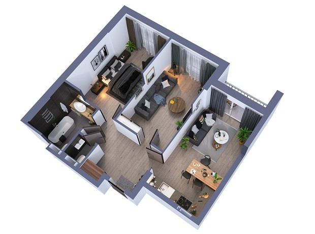 ЖК Greenville на Печерську: планування 2-кімнатної квартири 66.9 м² ЖК Greenville на Печерську: планування 2-кімнатної квартири 66.9 м²