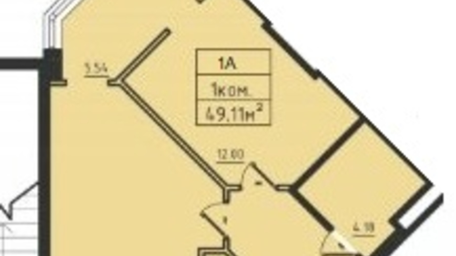 Планировка 1-комнатной квартиры в ЖК Avinion 50.1 м², фото 243049