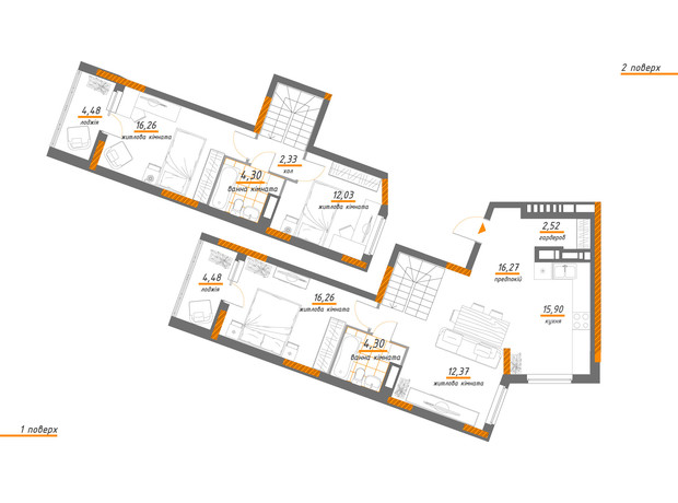 ЖК Нивки-Парк: планування 4-кімнатної квартири 111.5 м²