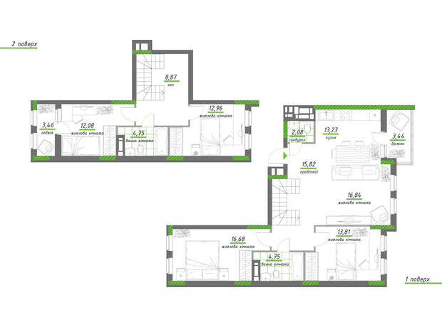 ЖК Нивки-Парк: планировка 5-комнатной квартиры 130.66 м²