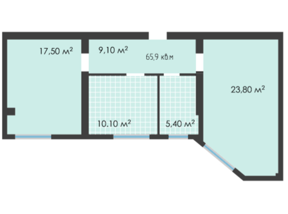 Планування 2-кімнатної квартири в ЖК Неосіті 65.9 м², фото 243490 Планування 2-кімнатної квартири в ЖК Неосіті 65.9 м², фото 243490