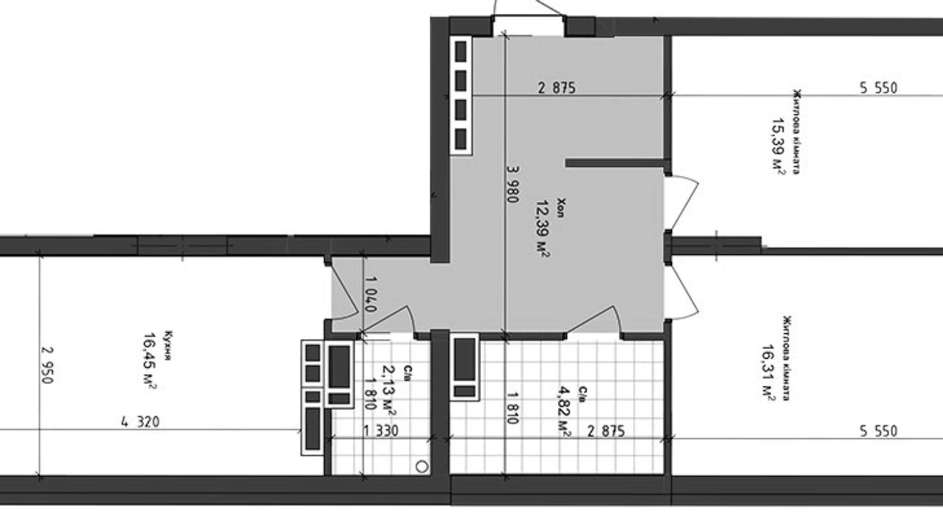 Планировка 2-комнатной квартиры в ЖК Sea Town 67.49 м², фото 243577