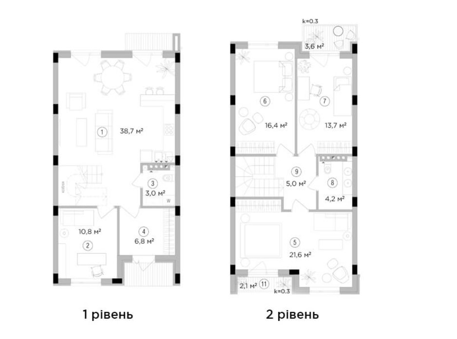 Планировка 3-комнатной квартиры в Таунхаус Eastville 121.9 м², фото 244014 Планировка 3-комнатной квартиры в Таунхаус Eastville 121.9 м², фото 244014