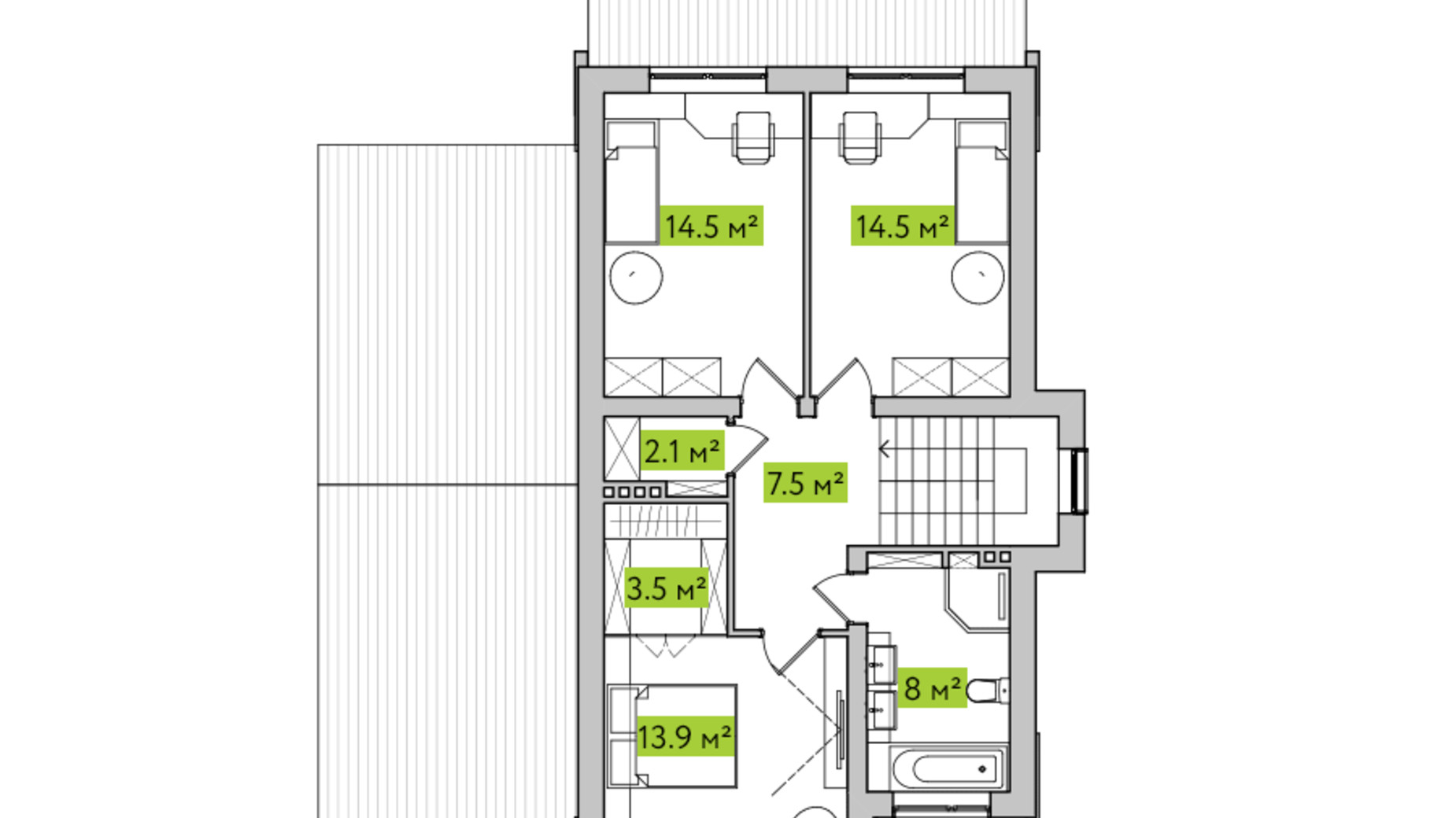 Планування котеджу в КМ Нова Олександрівка 140 м², фото 244847