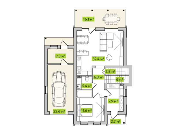 КГ Новая Александровка: планировка 4-комнатной квартиры 140 м²