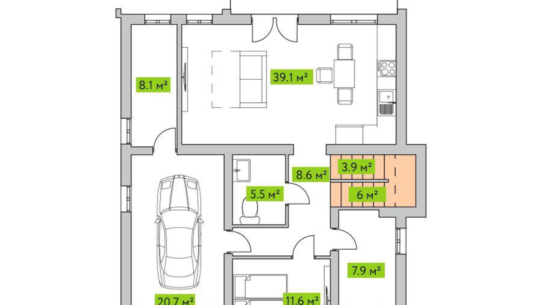 Планування котеджу в КМ Нова Олександрівка 236 м², фото 244852