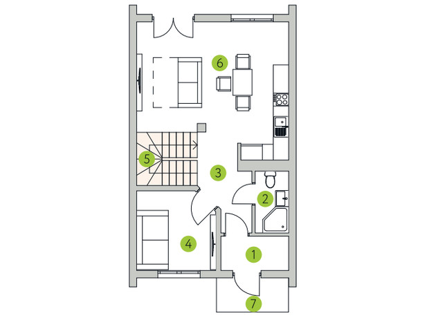 КГ Вишневый Хуторок: планировка 3-комнатной квартиры 100 м²